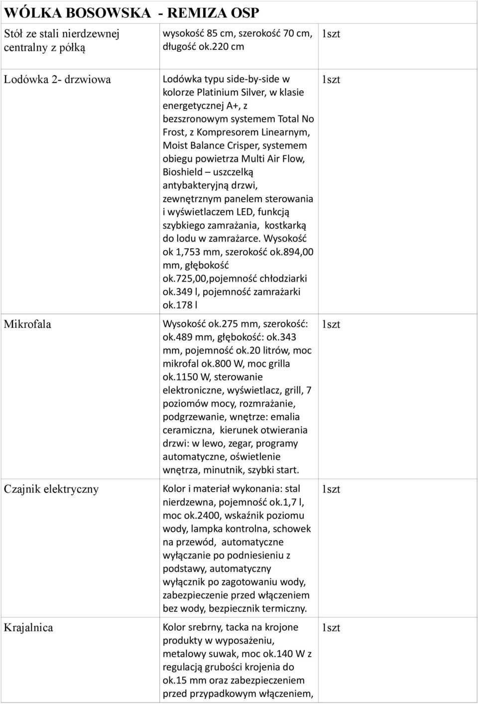 Kompresorem Linearnym, Moist Balance Crisper, systemem obiegu powietrza Multi Air Flow, Bioshield uszczelką antybakteryjną drzwi, zewnętrznym panelem sterowania i wyświetlaczem LED, funkcją szybkiego