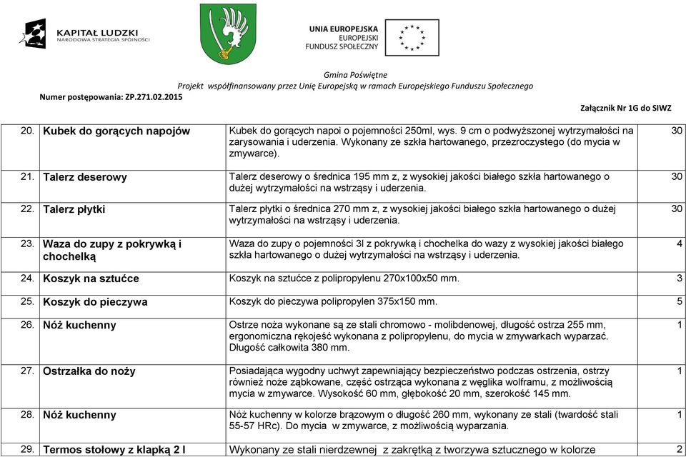 . Talerz deserowy Talerz deserowy o średnica 95 mm z, z wysokiej jakości białego szkła hartowanego o dużej wytrzymałości na wstrząsy i uderzenia.