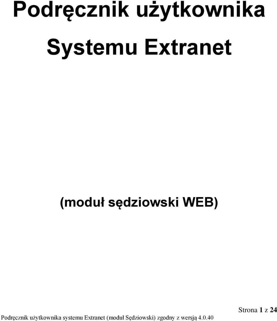 Systemu Extranet