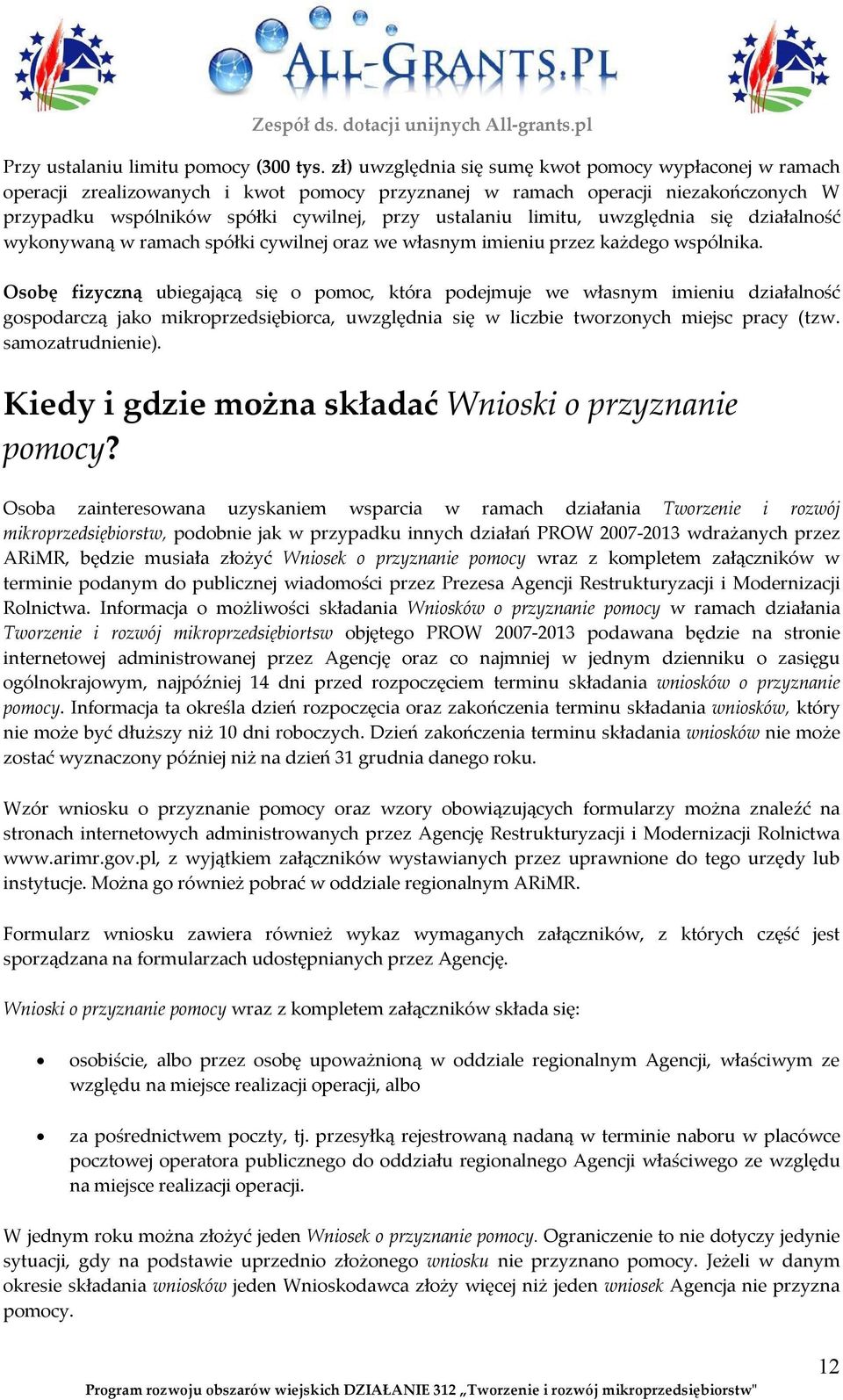 limitu, uwzględnia się działalność wykonywaną w ramach spółki cywilnej oraz we własnym imieniu przez każdego wspólnika.