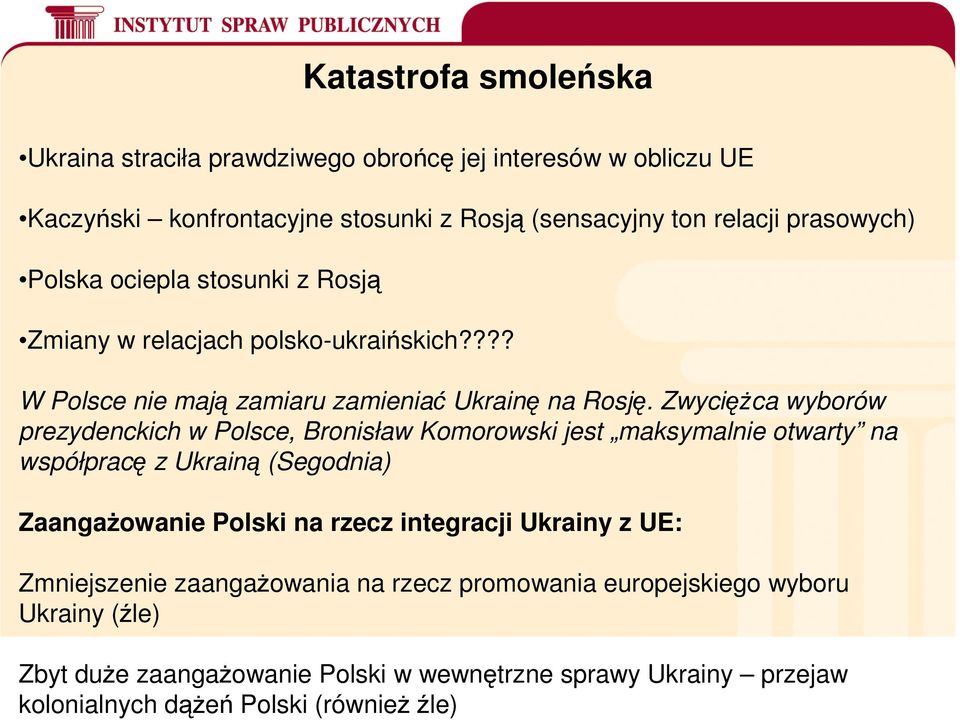 Zwyciężca wyborów prezydenckich w Polsce, Bronisław Komorowski jest maksymalnie otwarty na współpracę z Ukrainą (Segodnia) Zaangażowanie Polski na rzecz integracji
