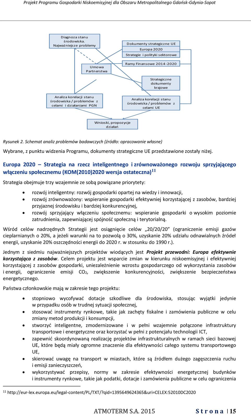 środowiska / problemów z celami i działaniami PGN Analiza korelacji stanu środowiska / problemów z celami UE Wnioski, propozycje działań Rysunek 2.