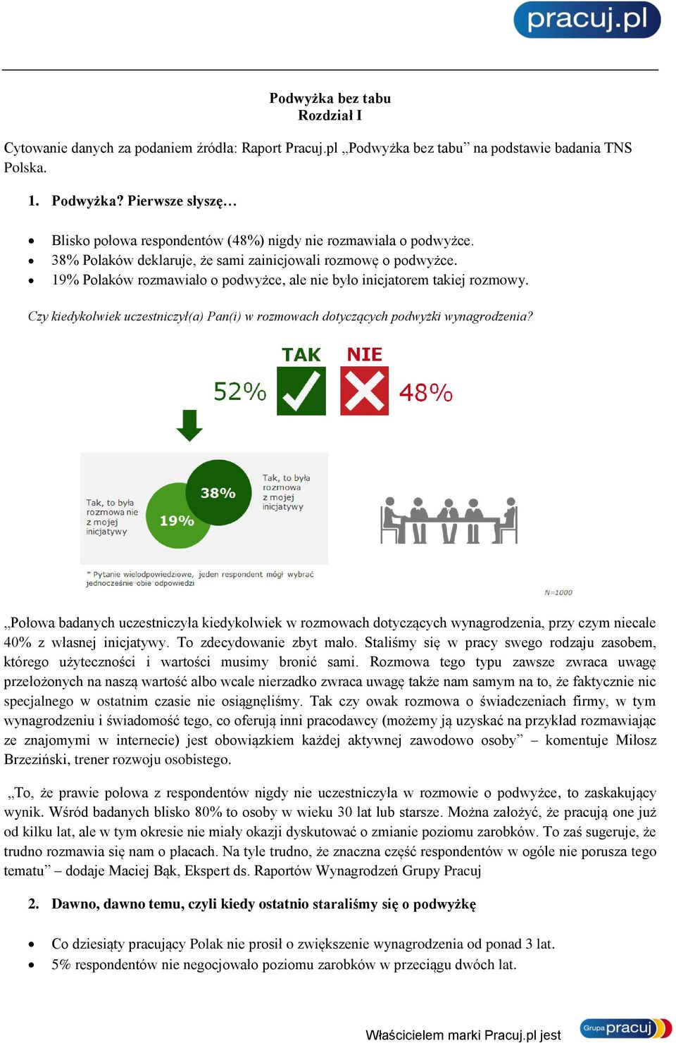 Czy kiedykolwiek uczestniczył(a) Pan(i) w rozmowach dotyczących podwyżki wynagrodzenia?