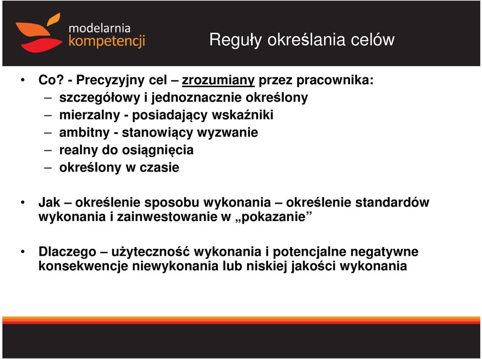 cy wska niki ambitny - stanowi cy wyzwanie realny do osi gni cia okre lony w czasie Jak okre lenie