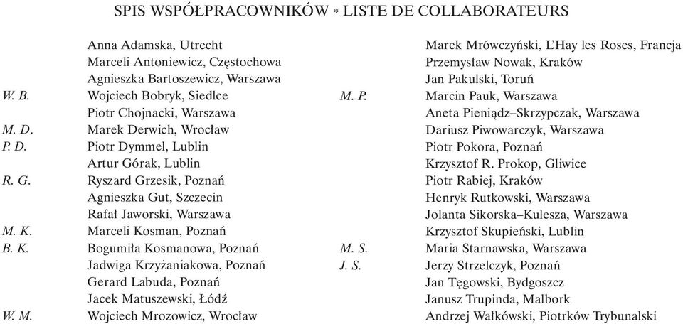 Marceli Kosman, Poznañ B. K. Bogumi³a Kosmanowa, Poznañ Jadwiga Krzy aniakowa, Poznañ Gerard Labuda, Poznañ Jacek Ma