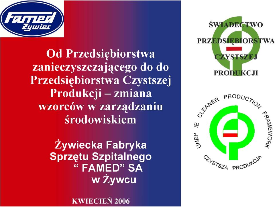 wzorców w zarządzaniu środowiskiem Żywiecka