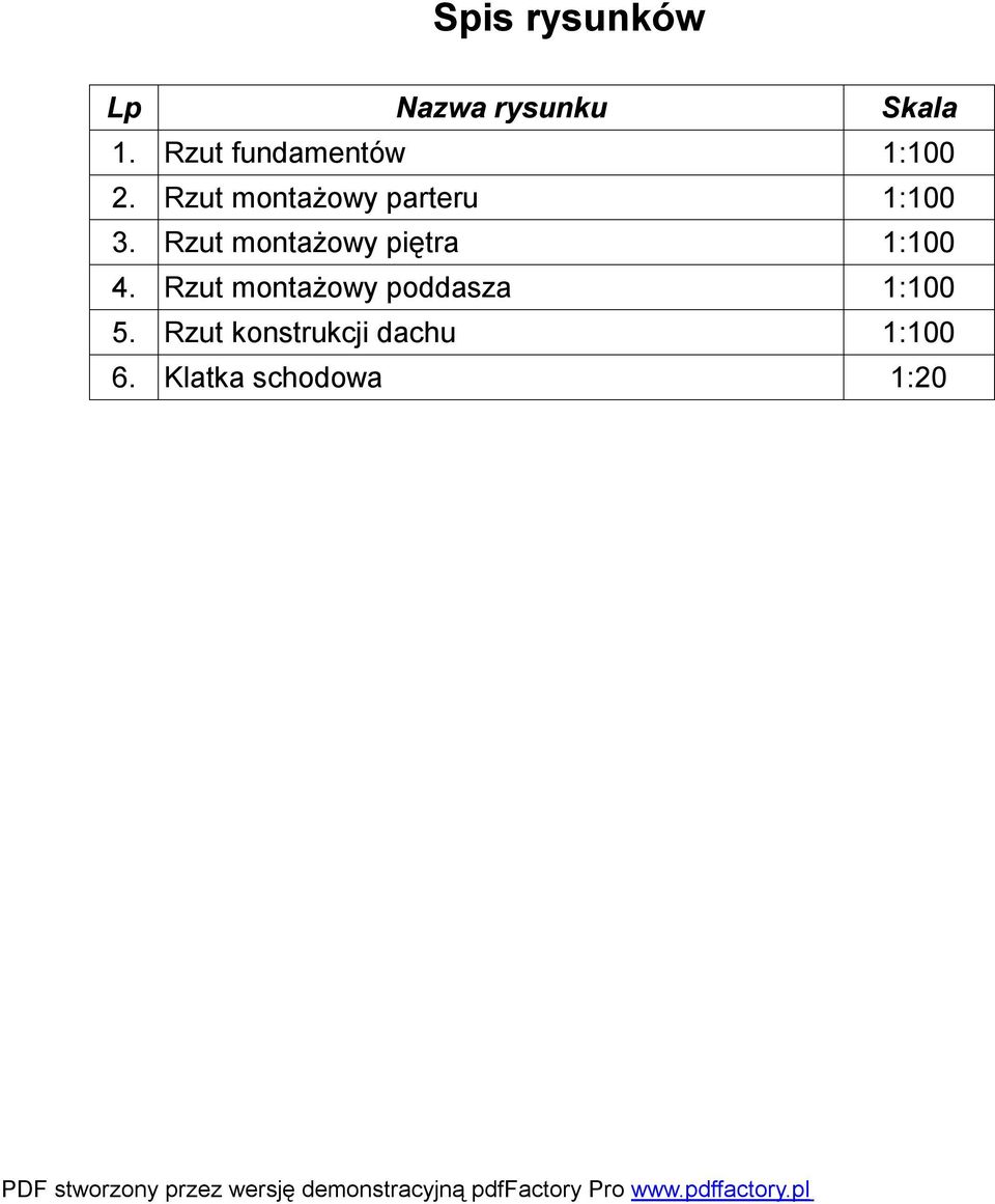 Rzut montażowy parteru 1:100 3.