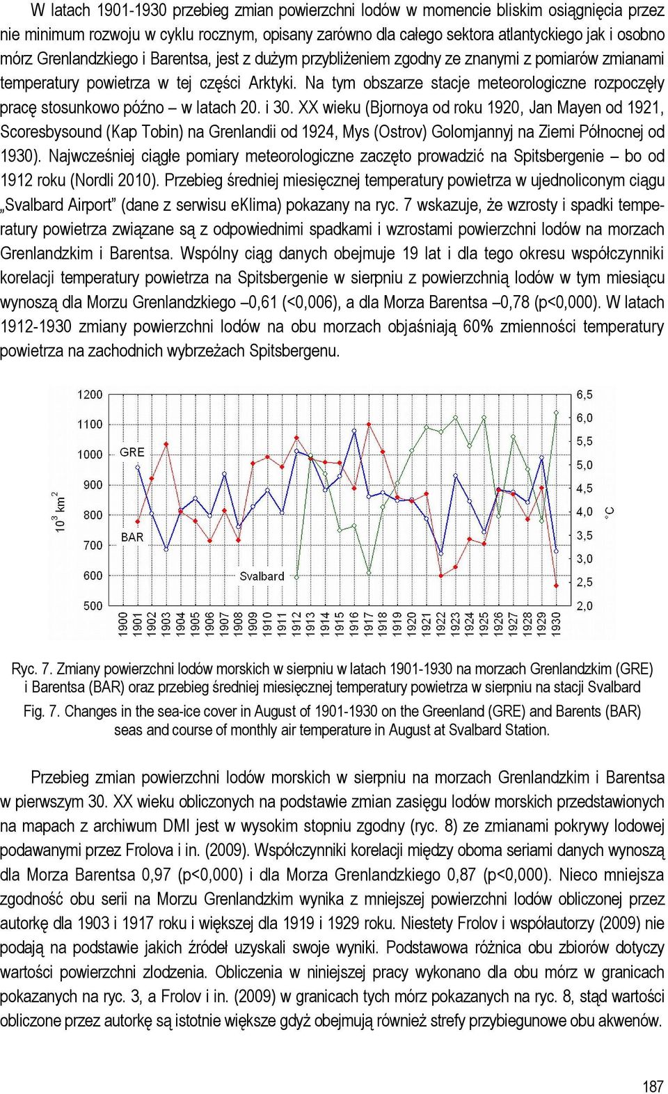 Na tym obszarze stacje meteorologiczne rozpoczęły pracę stosunkowo późno w latach 20. i 30.