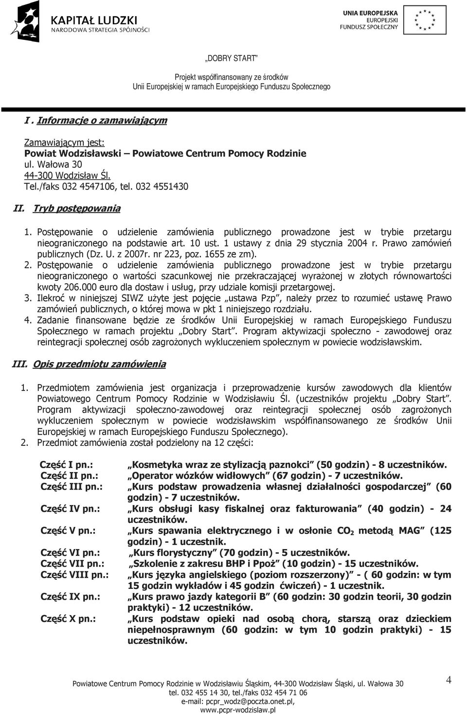 Prawo zamówień publicznych (Dz. U. z 20