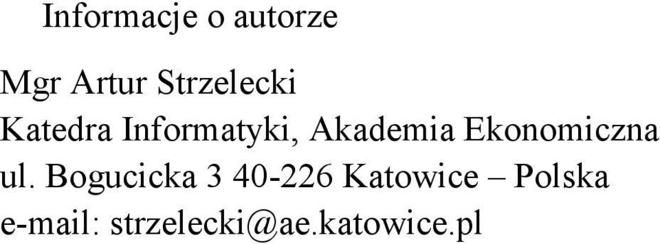 Akademia Ekonomiczna ul.