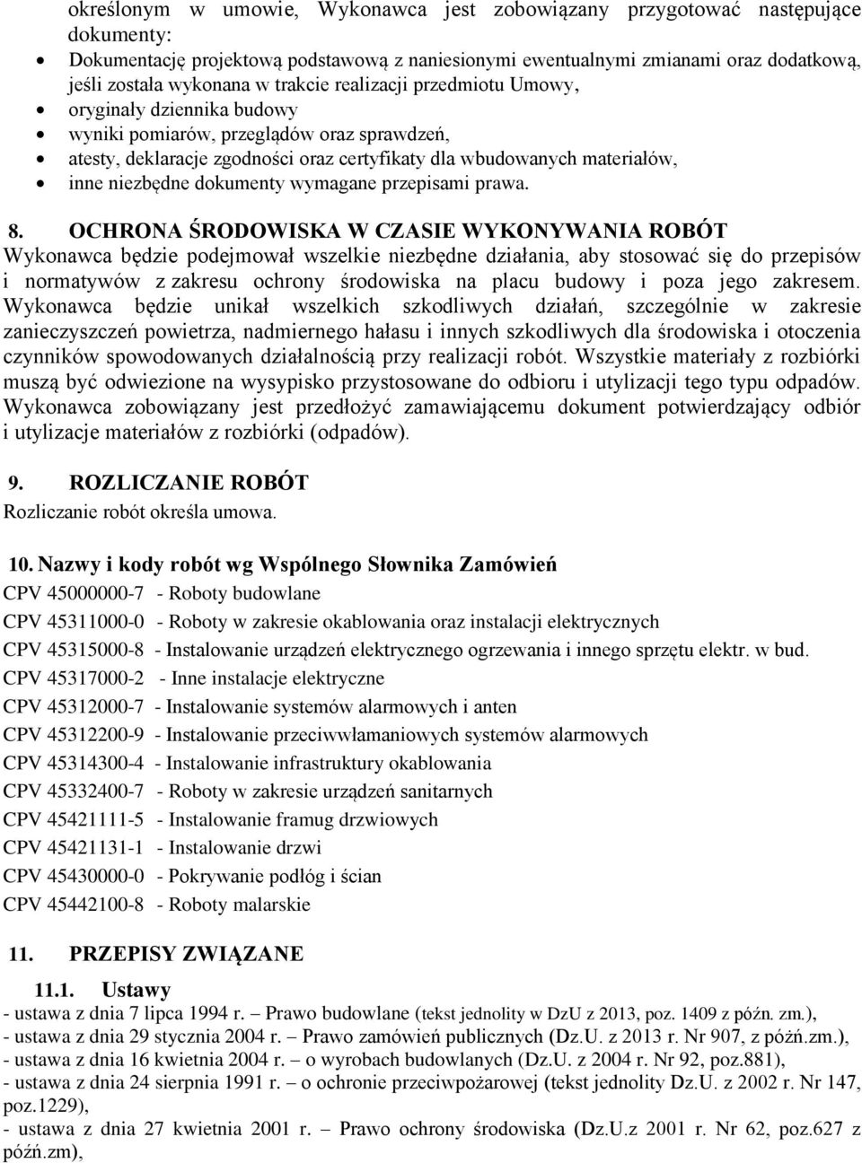 dokumenty wymagane przepisami prawa. 8.