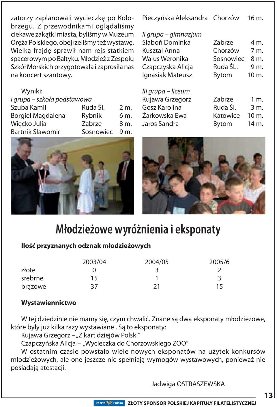 Wyniki: I grupa szkoła podstawowa Szuba Kamil Ruda Śl. 2 m. Borgiel Magdalena Rybnik 6 m. Więcko Julia Zabrze 8 m. Bartnik Sławomir Sosnowiec 9 m. Pieczyńska Aleksandra Chorzów 16 m.
