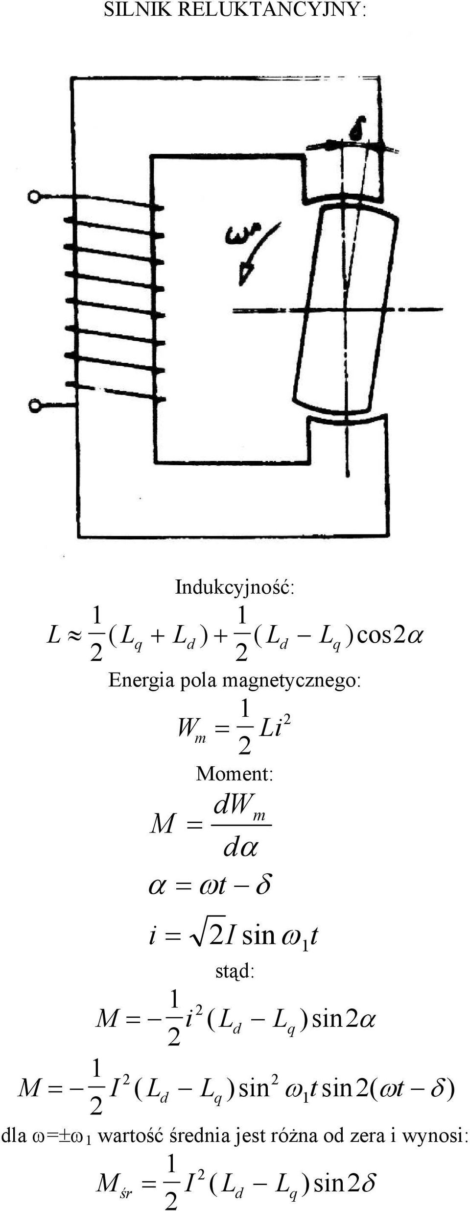 α ω δ I inω ąd: M i ( Ld Lq)inα M I ( Ld Lq)in ωin ( ω δ )