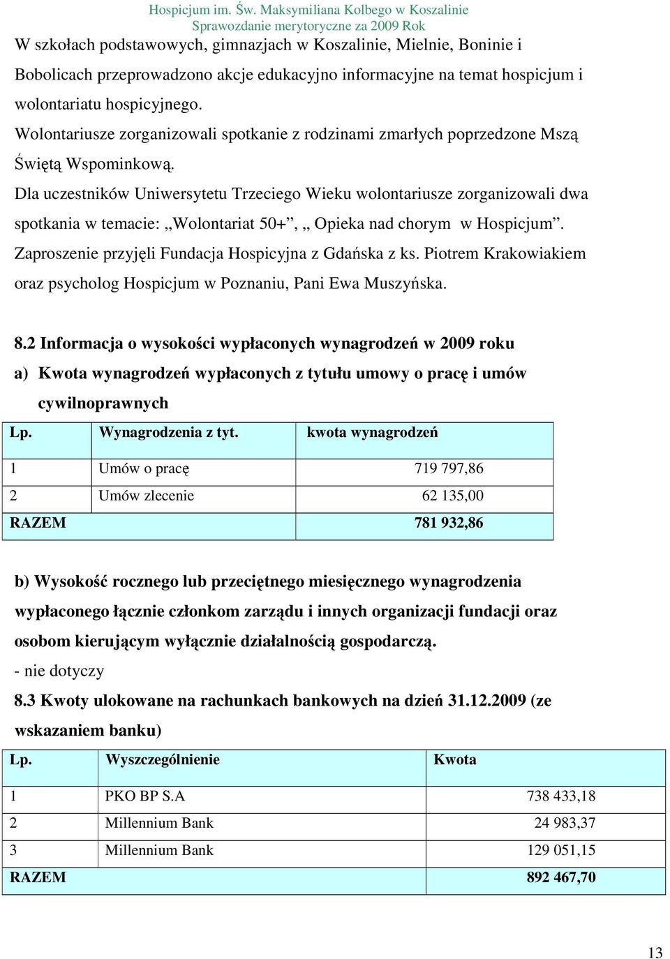 Dla uczestników Uniwersytetu Trzeciego Wieku wolontariusze zorganizowali dwa spotkania w temacie: Wolontariat 50+, Opieka nad chorym w Hospicjum.