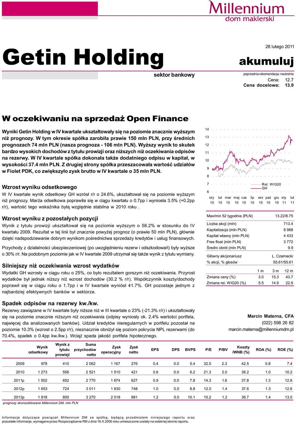 W tym okresie spó³ka zarobi³a prawie 150 mln PLN, przy œrednich prognozach 74 mln PLN (nasza prognoza - 6 mln PLN).