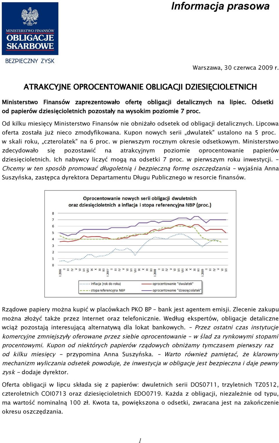 Lipcowa oferta została już nieco zmodyfikowana. Kupon nowych serii dwulatek ustalono na 5 proc. w skali roku, czterolatek na 6 proc. w pierwszym rocznym okresie odsetkowym.