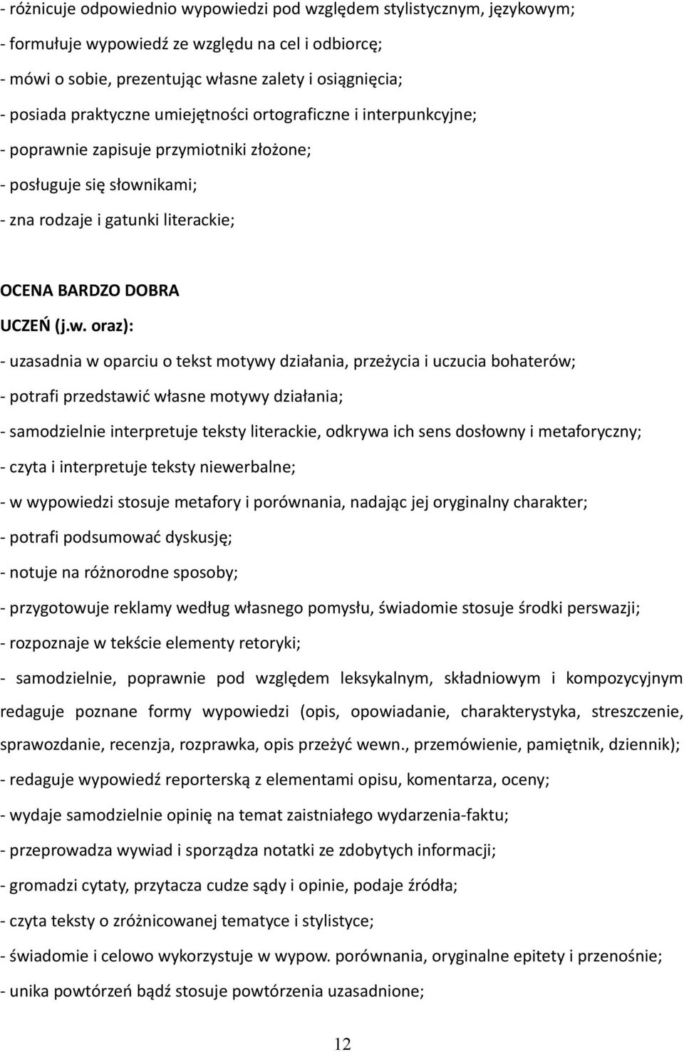ie zapisuje przymiotniki złożone; - posługuje się słown