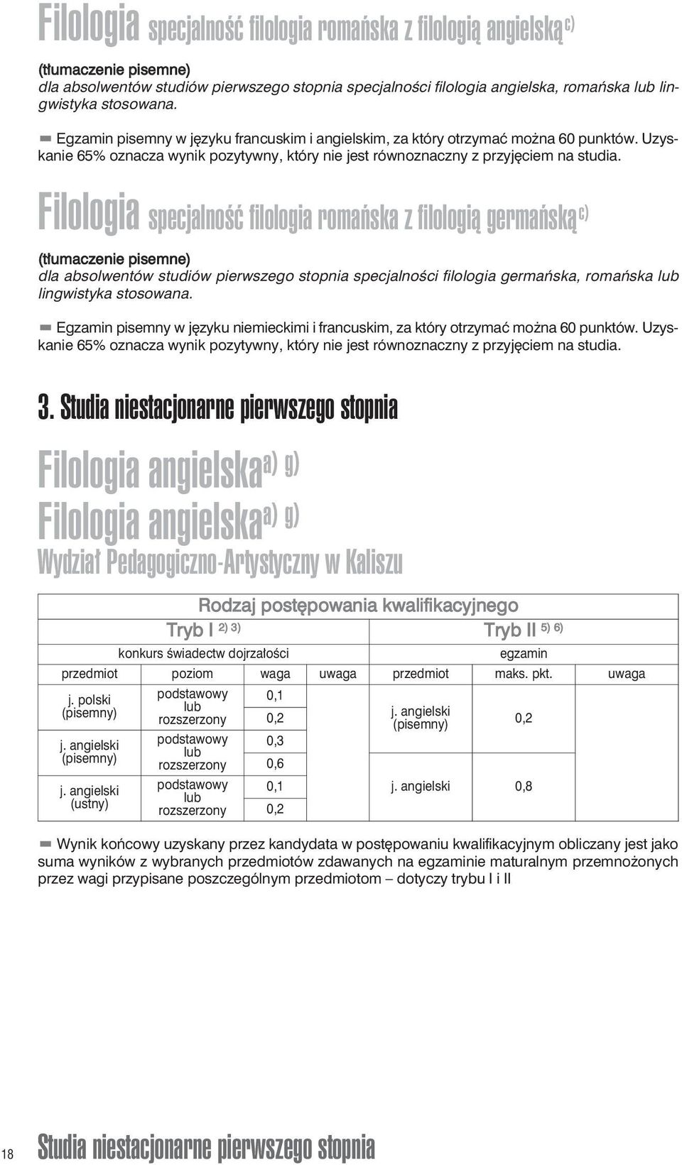 Filologia specjalność filologia romańska z filologią germańską c) (tłumaczenie pisemne) dla absolwentów studiów pierwszego stopnia specjalności filologia germańska, romańska lingwistyka stosowana.