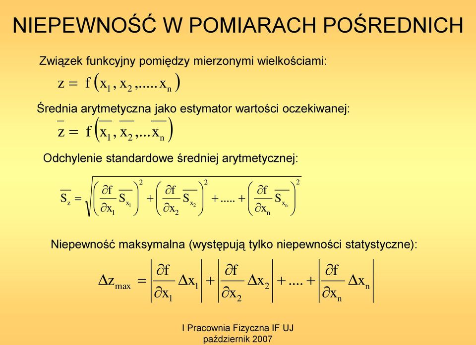 arytmetycza jako estymator wartości oczekiwaej: Odchyleie stadardowe