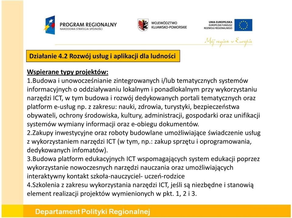 tematycznych oraz platform e-usług np.