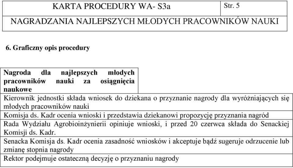 przyznanie nagrody dla wyróżniających się młodych pracowników nauki Komisja ds.