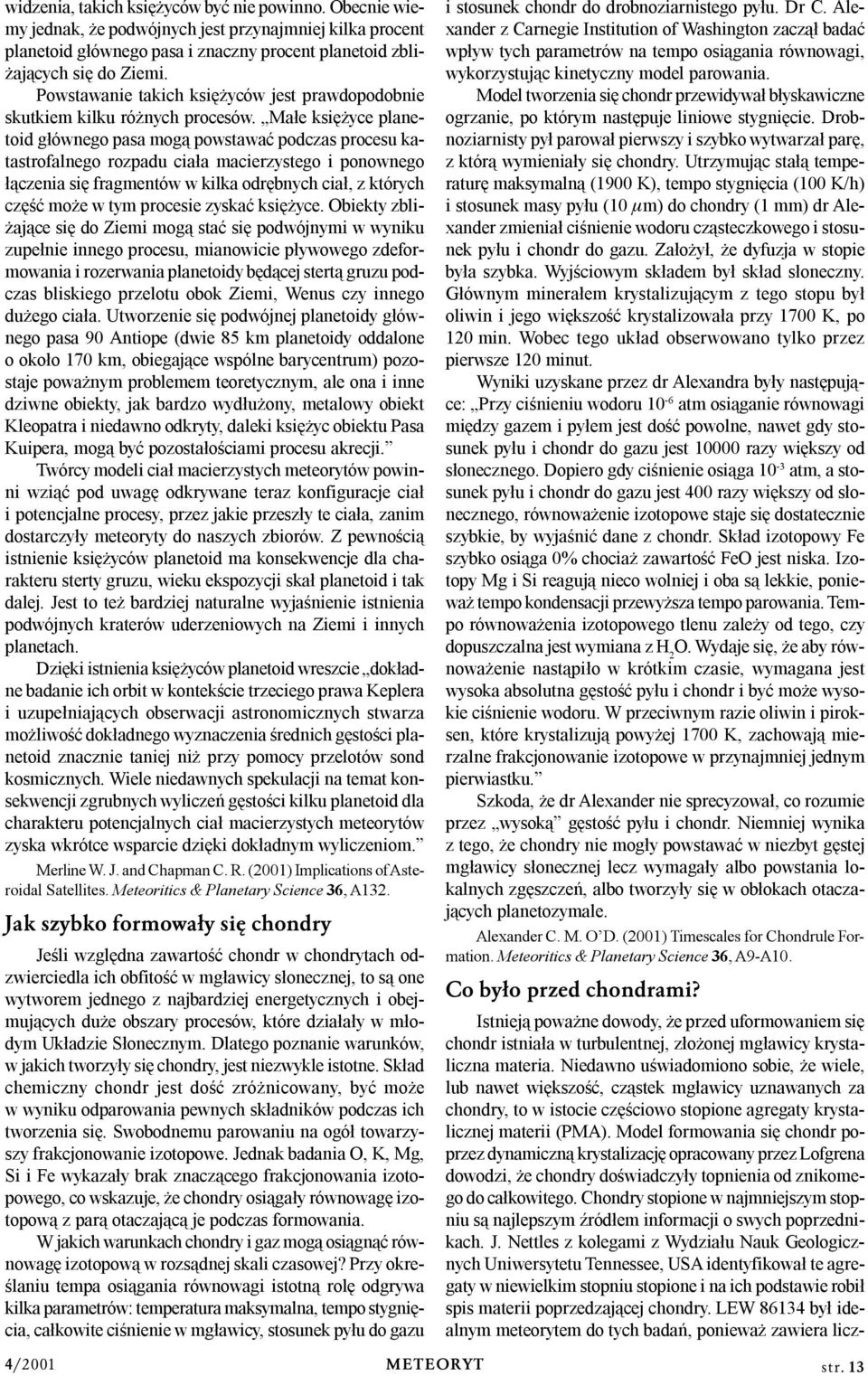 Datowanie wieku radiometrycznego materiału meteorytu