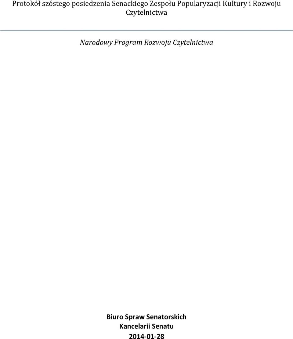 Czytelnictwa Narodowy Program Rozwoju