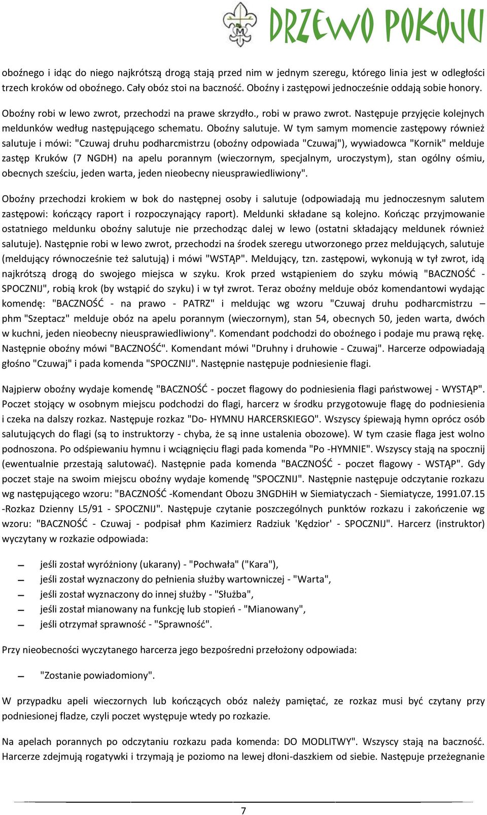 Oboźny salutuje.