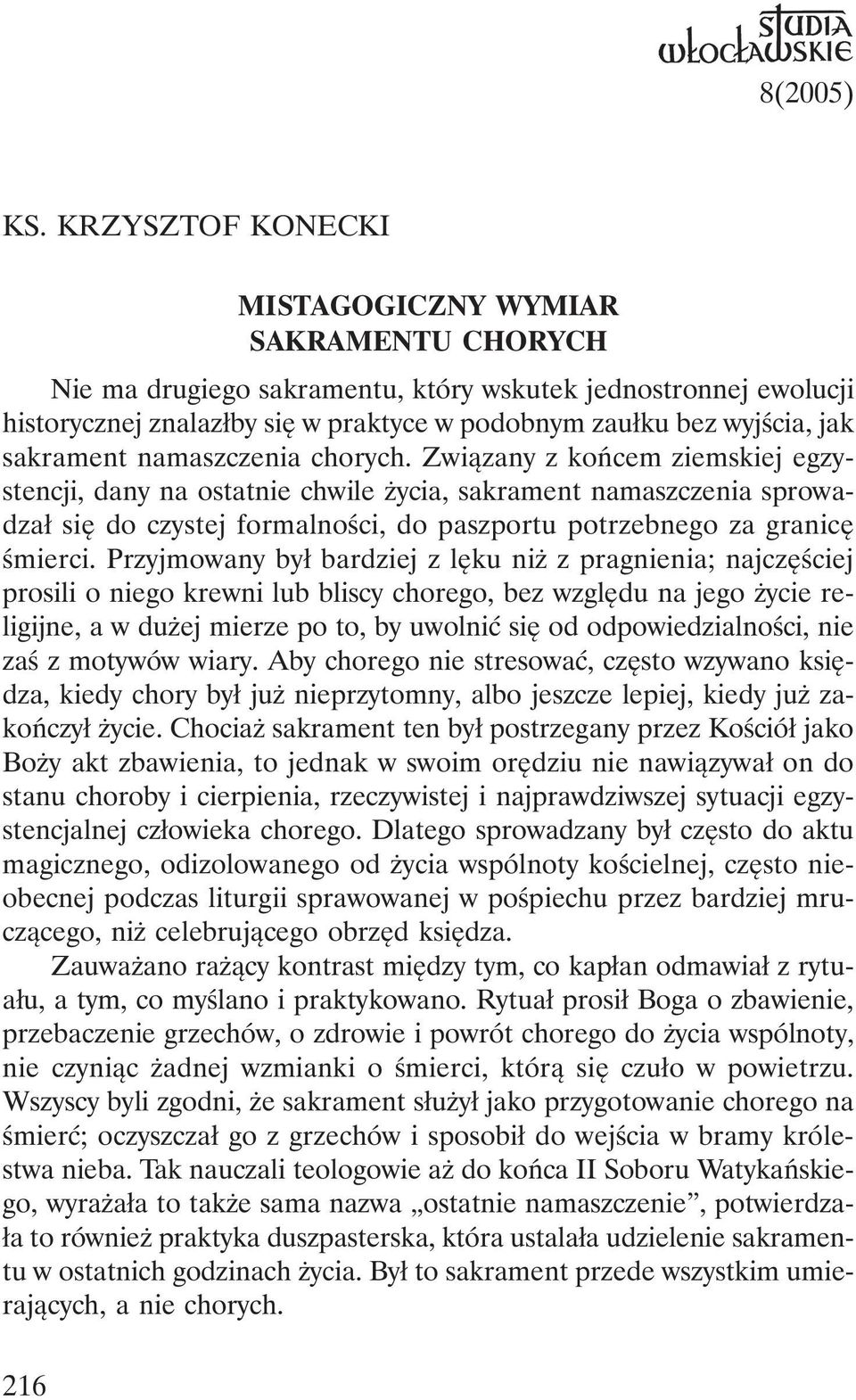 sakrament namaszczenia chorych.