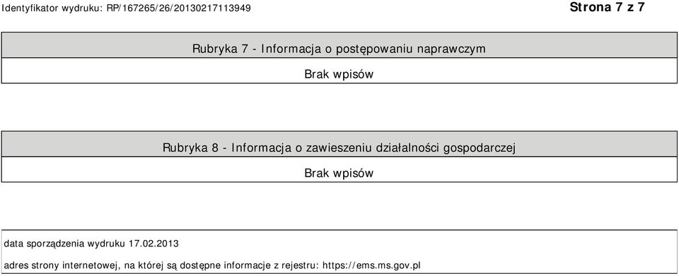 data sporządzenia wydruku 17.02.