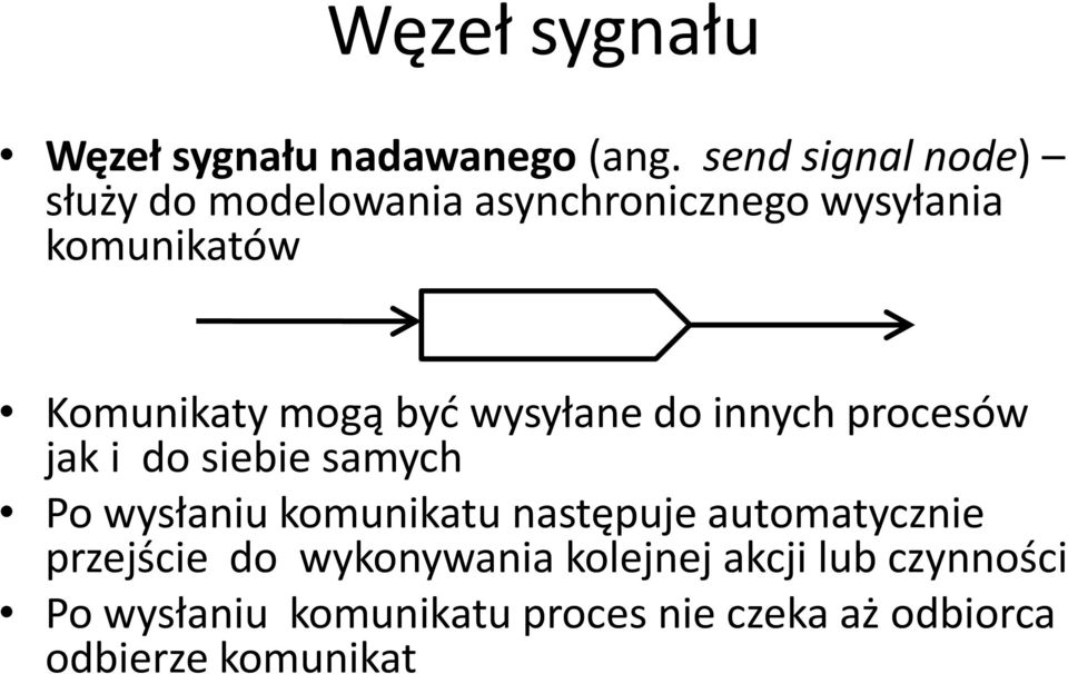 mogą być wysyłane do innych procesów jak i do siebie samych Po wysłaniu komunikatu