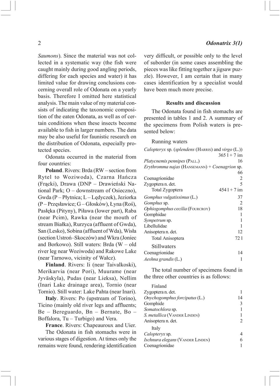 concerning overall role of Odonata on a yearly basis. Therefore I omitted here statistical analysis.