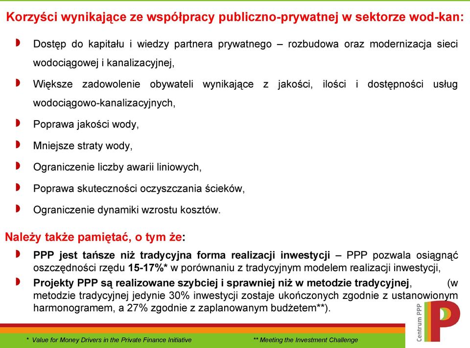 skuteczności oczyszczania ścieków, Ograniczenie dynamiki wzrostu kosztów.