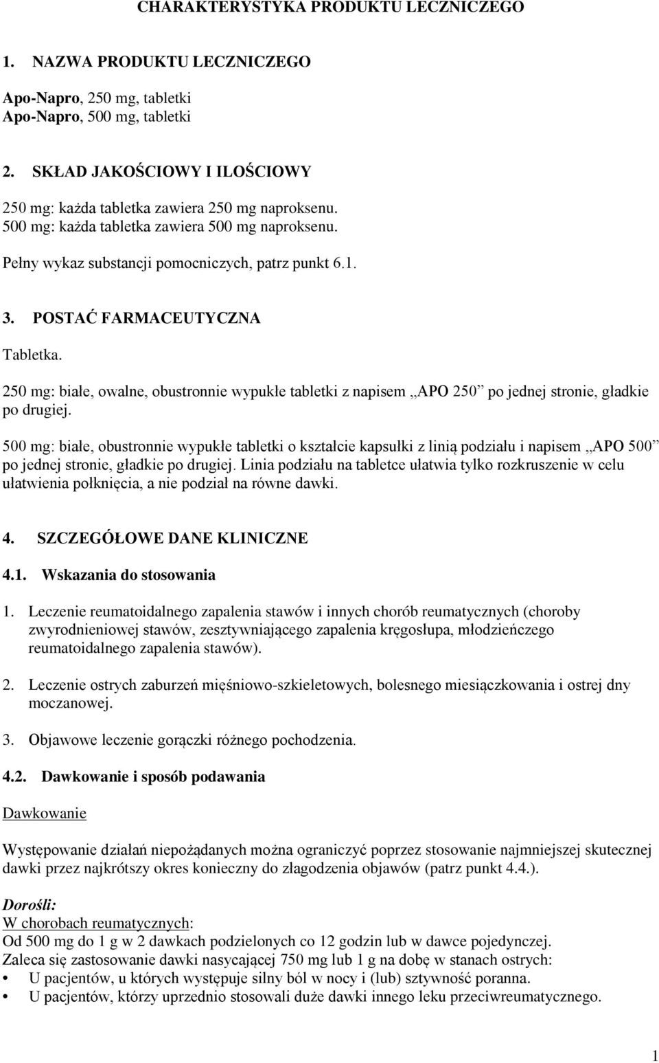 POSTAĆ FARMACEUTYCZNA Tabletka. 250 mg: białe, owalne, obustronnie wypukłe tabletki z napisem APO 250 po jednej stronie, gładkie po drugiej.