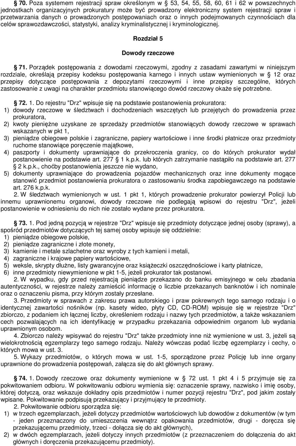 Rozdział 5 Dowody rzeczowe 71.