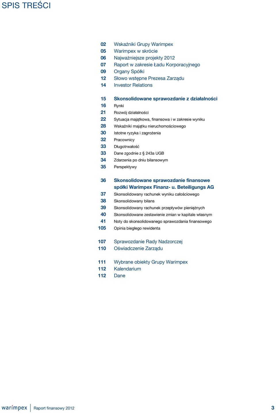 wyniku Wskaźniki majątku nieruchomościowego Istotne ryzyka i zagrożenia Pracownicy Długotrwałość Dane zgodnie z 243a UGB Zdarzenia po dniu bilansowym Perspektywy Skonsolidowane sprawozdanie finansowe