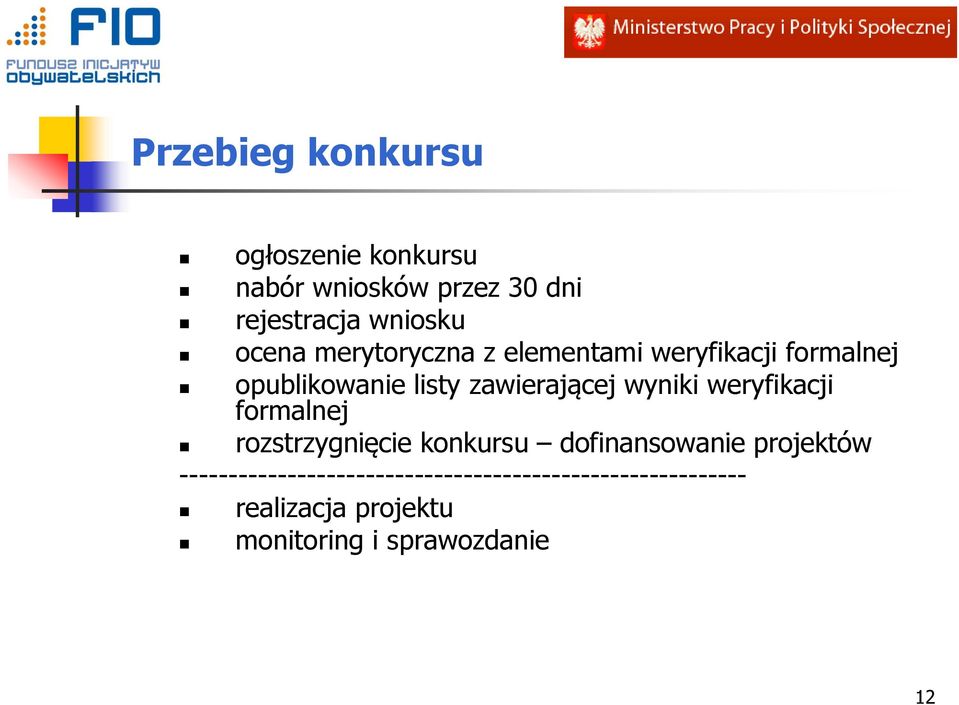 wyniki weryfikacji formalnej rozstrzygnięcie konkursu dofinansowanie projektów