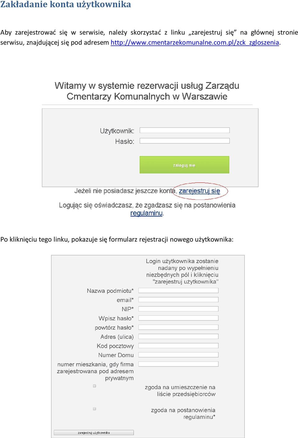 znajdującej się pod adresem http://www.cmentarzekomunalne.com.