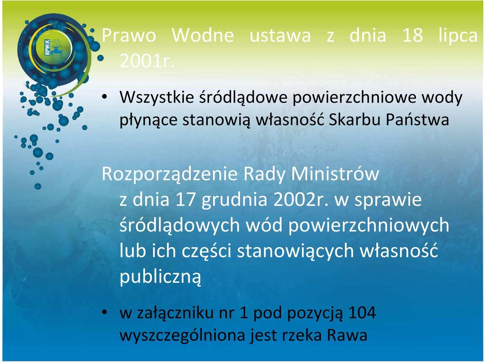 Rozporządzenie Rady Ministrów z dnia 17 grudnia 2002r.