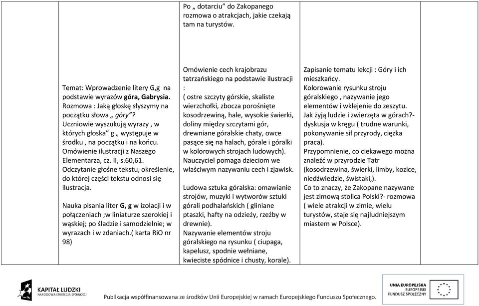 60,61. Odczytanie głośne tekstu, określenie, do której części tekstu odnosi się ilustracja.