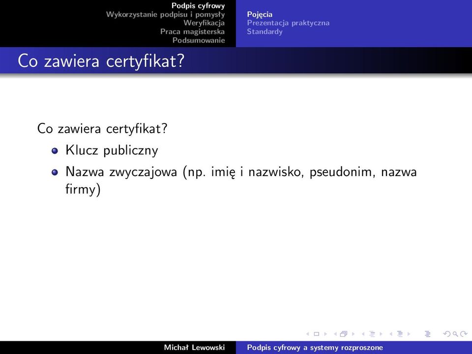 Klucz publiczny Nazwa zwyczajowa (np.