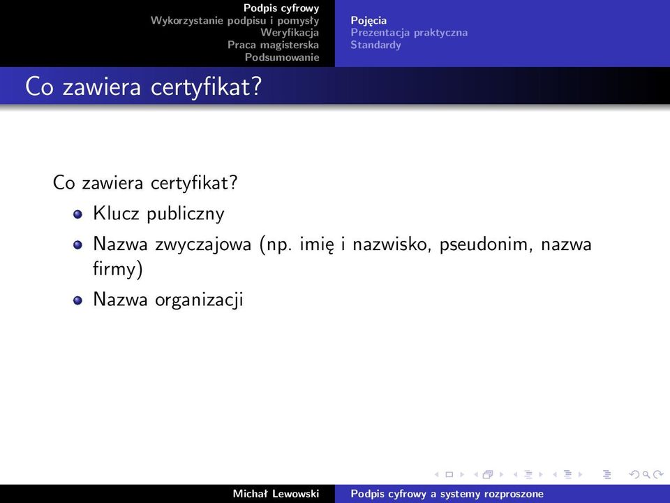 Klucz publiczny Nazwa zwyczajowa (np.