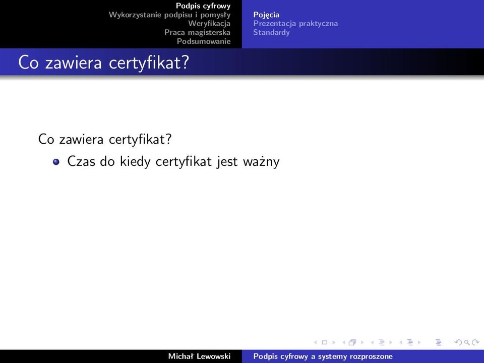 Standardy  Czas do kiedy