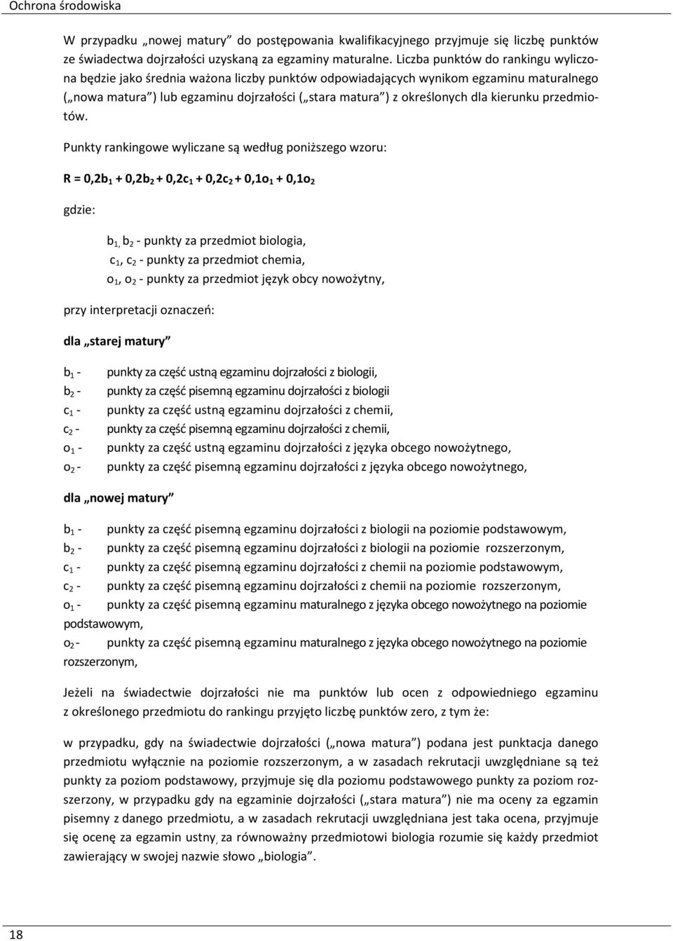 kierunku przedmiotów.