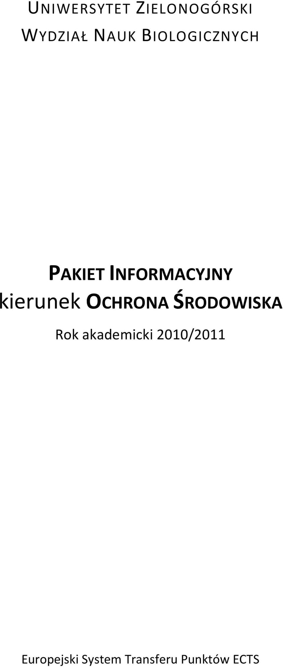 kierunek OCHRONA ŚRODOWISKA Rok