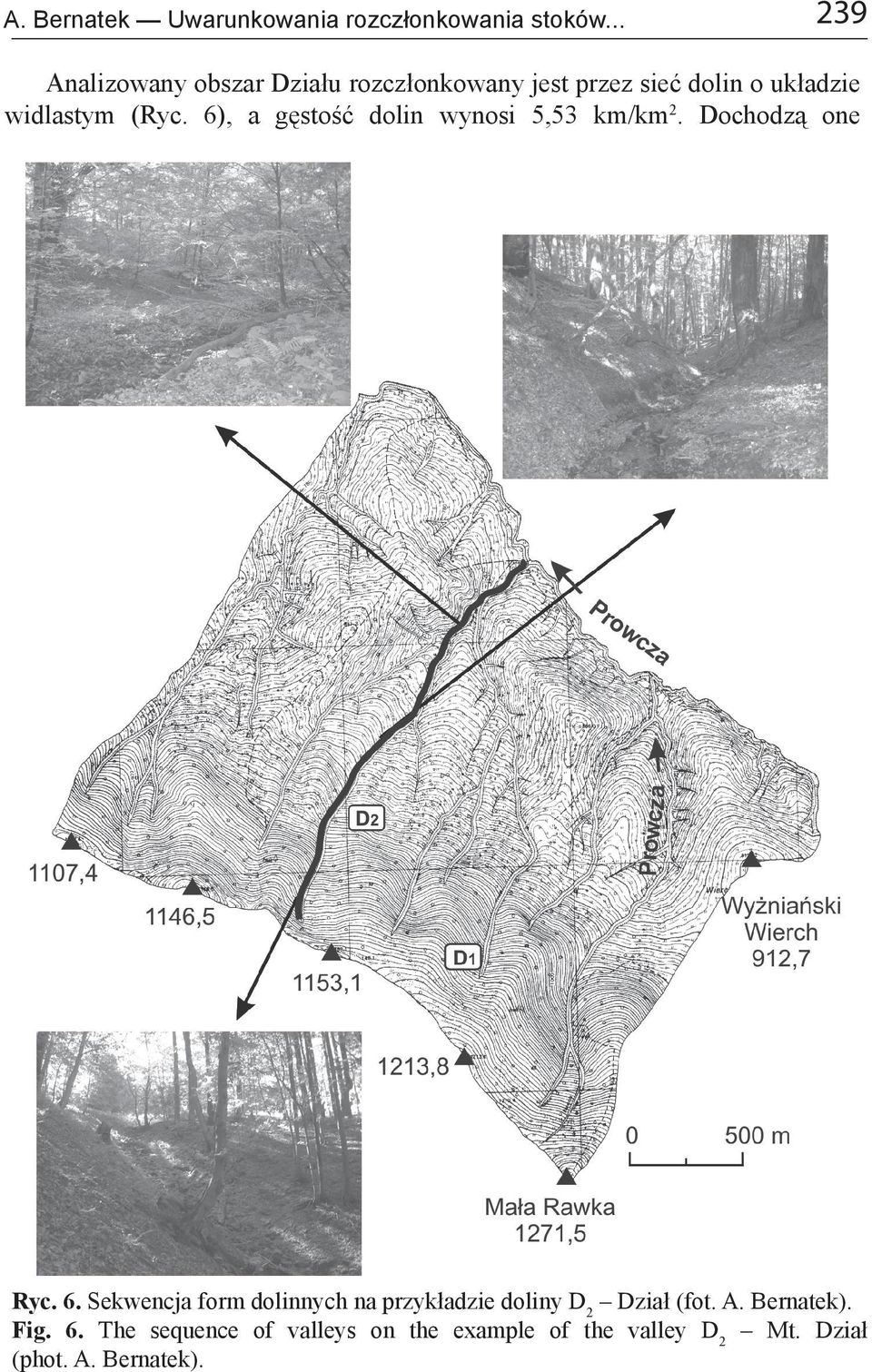 6), a gęstość dolin wynosi 5,53 km/km2. Dochodzą one Ryc. 6.
