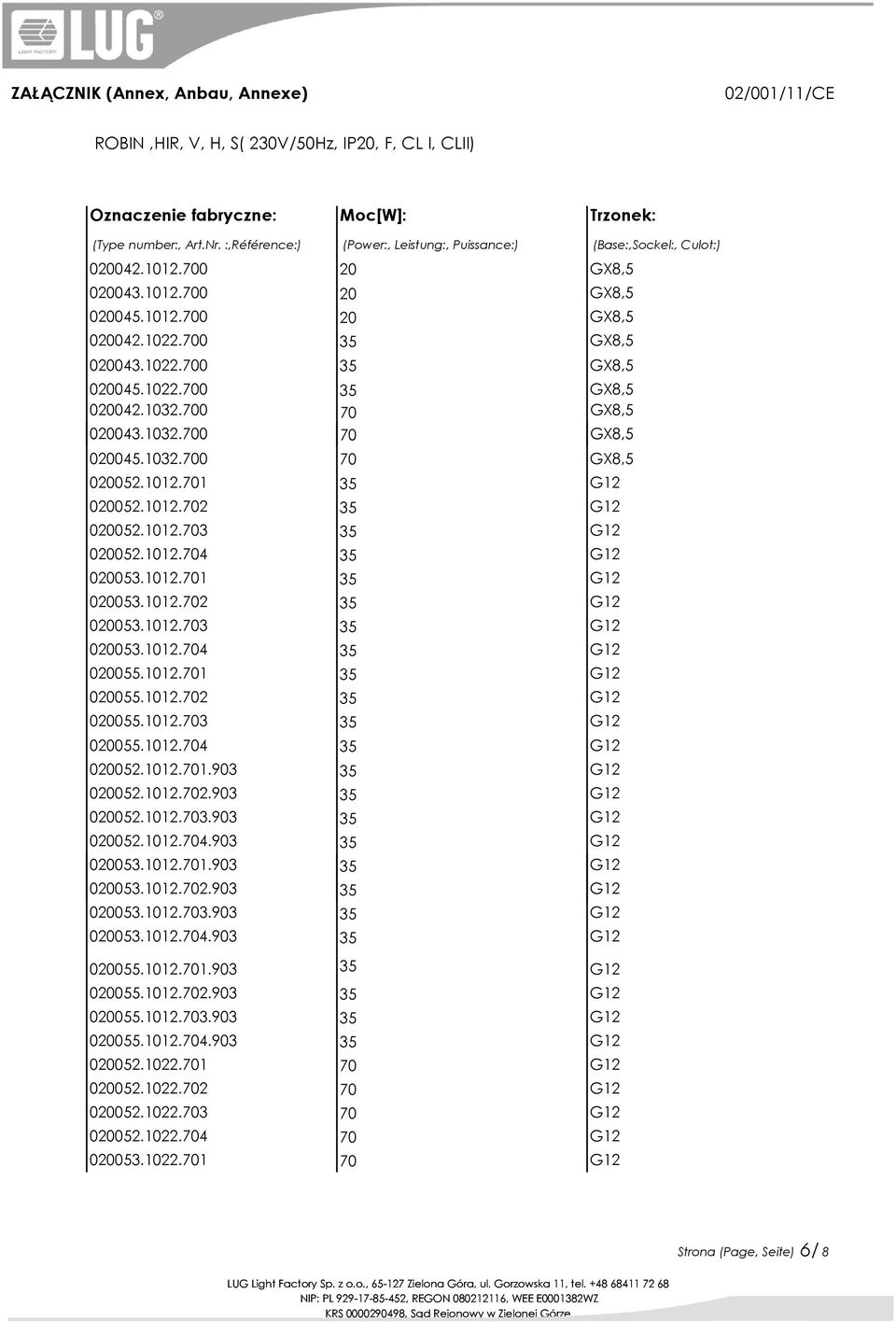 1012.701 35 G12 020055.1012.702 35 G12 020055.1012.703 35 G12 020055.1012.704 35 G12 020052.1012.701.903 35 G12 020052.1012.702.903 35 G12 020052.1012.703.903 35 G12 020052.1012.704.903 35 G12 020053.