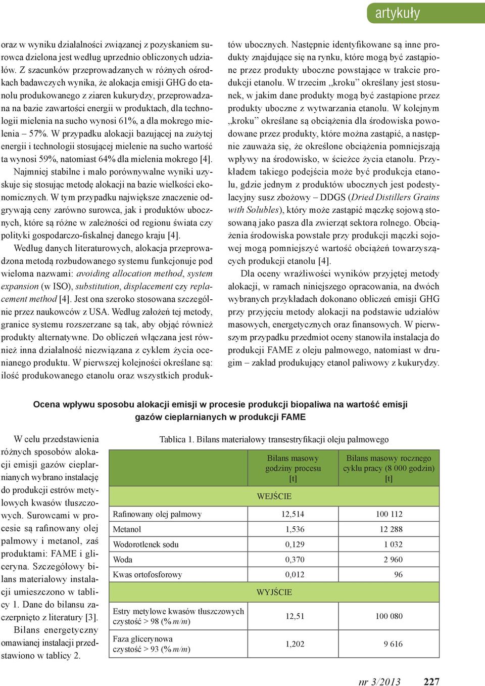 mielenia na sucho wynosi 61%, a dla mokrego mielenia 57%.