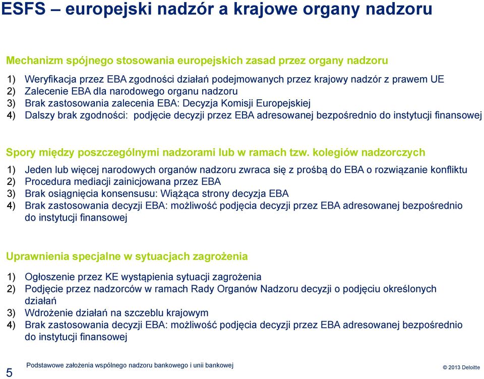 do instytucji finansowej Spory między poszczególnymi nadzorami lub w ramach tzw.