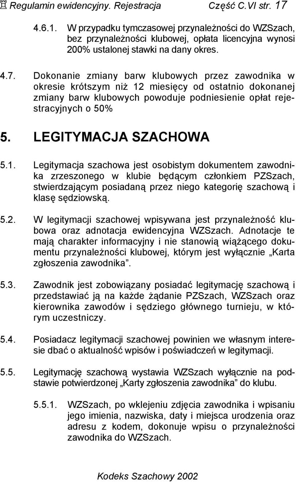 LEGITYMACJA SZACHOWA 5.1.